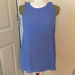 NWT Loft Sleeveless Scoop Neck Ruffled Back Top Size S